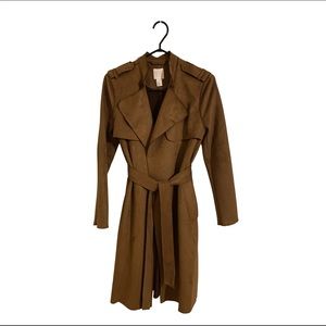 Brown suede H&M trench coat